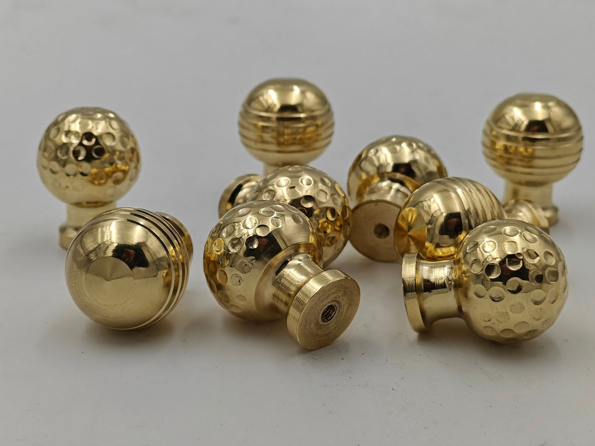 Handmade Unlacquered Brass Cabinet Knobs: Round Solid Brass Handles