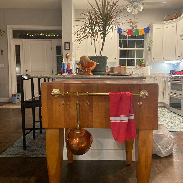 Handmade Unlacquered Brass Pot Rail