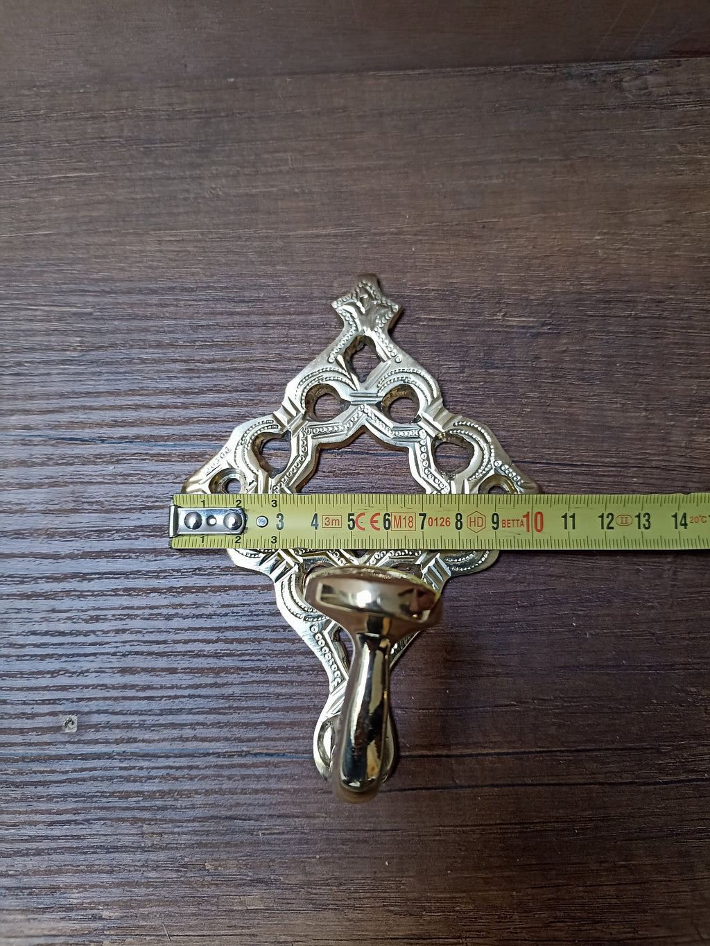 Exquisite Moroccan Brass Wall Hook: Handmade Ornate Key Hook