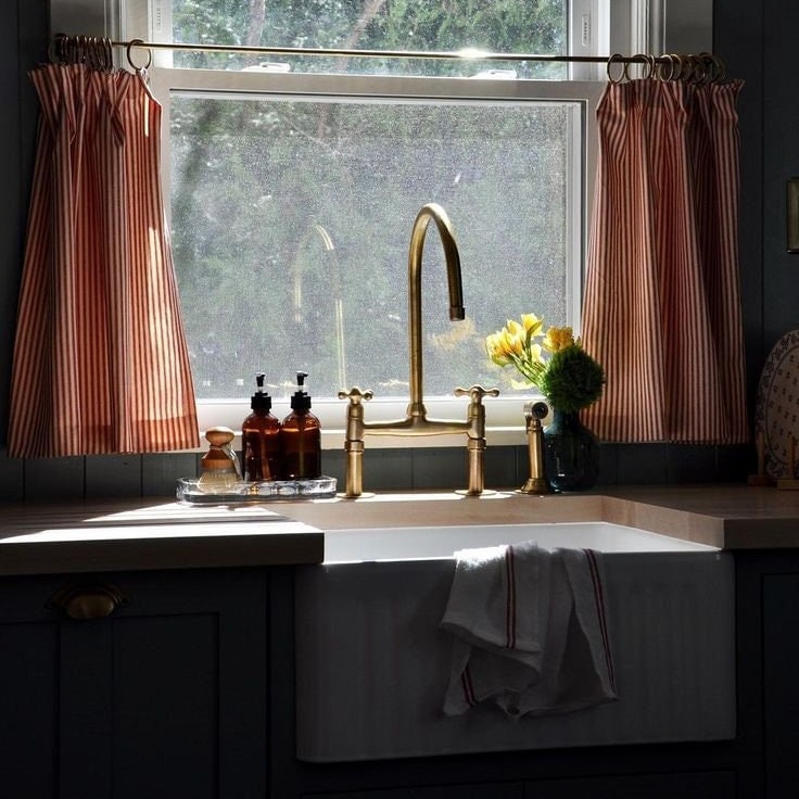 Unlacquered Brass Bridge Kitchen Faucet: Customizable Handles