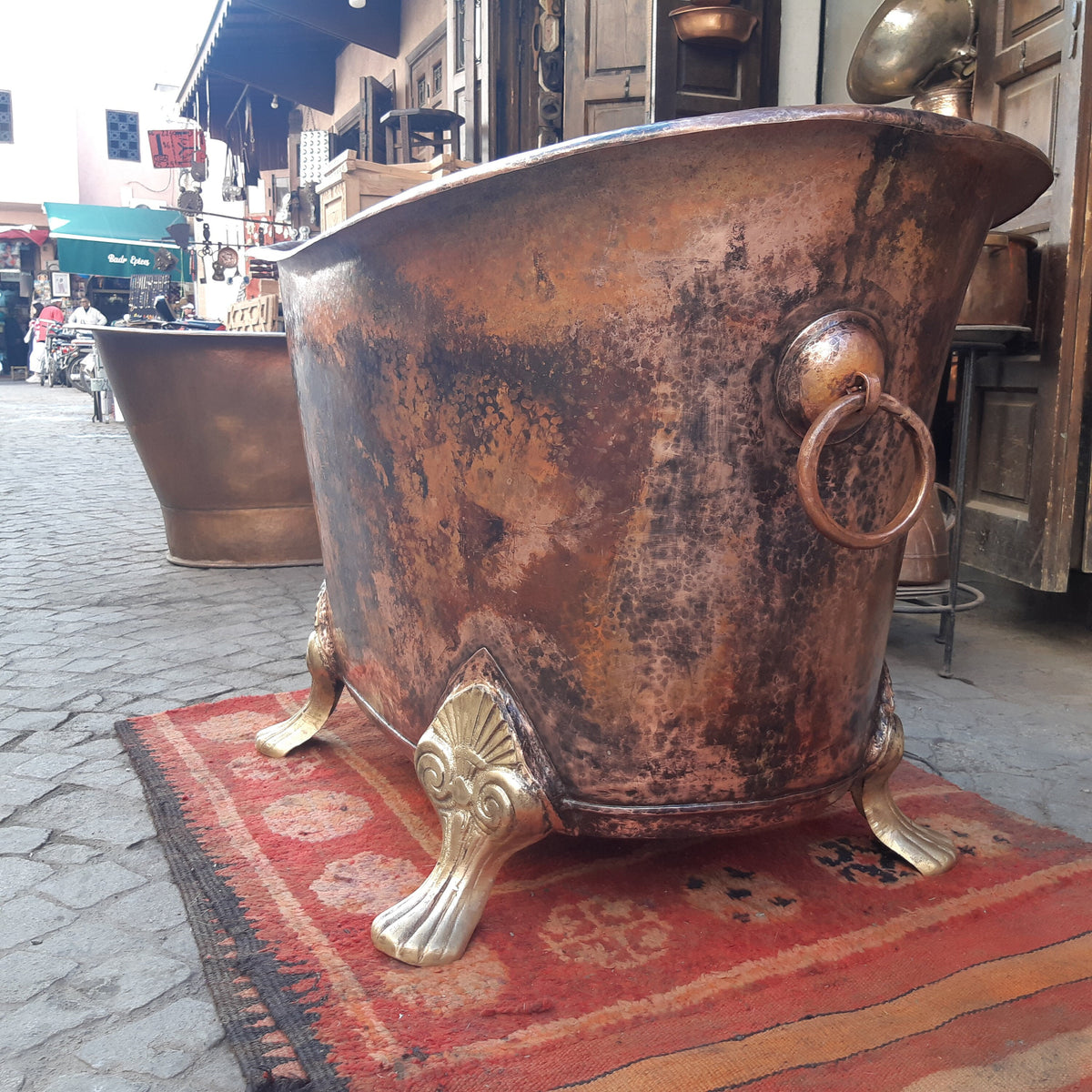 Handmade Antique Copper Clawfoot Bathtub