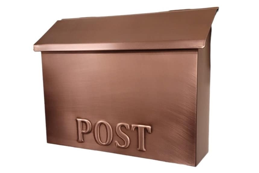 Large Flush Mount Copper Mailbox Wall mount mailbox Solid copper Hand crafted mailbox Mailbox Brushed copper mailbox emb