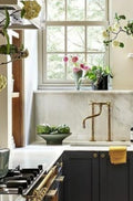 Unlacquered solid brass kitchen faucet with sprayer