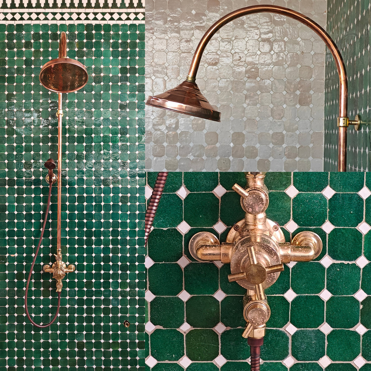 Unlacquered Brass Thermostatic Shower System, Shower Temperature Control Valve, Bath Faucets