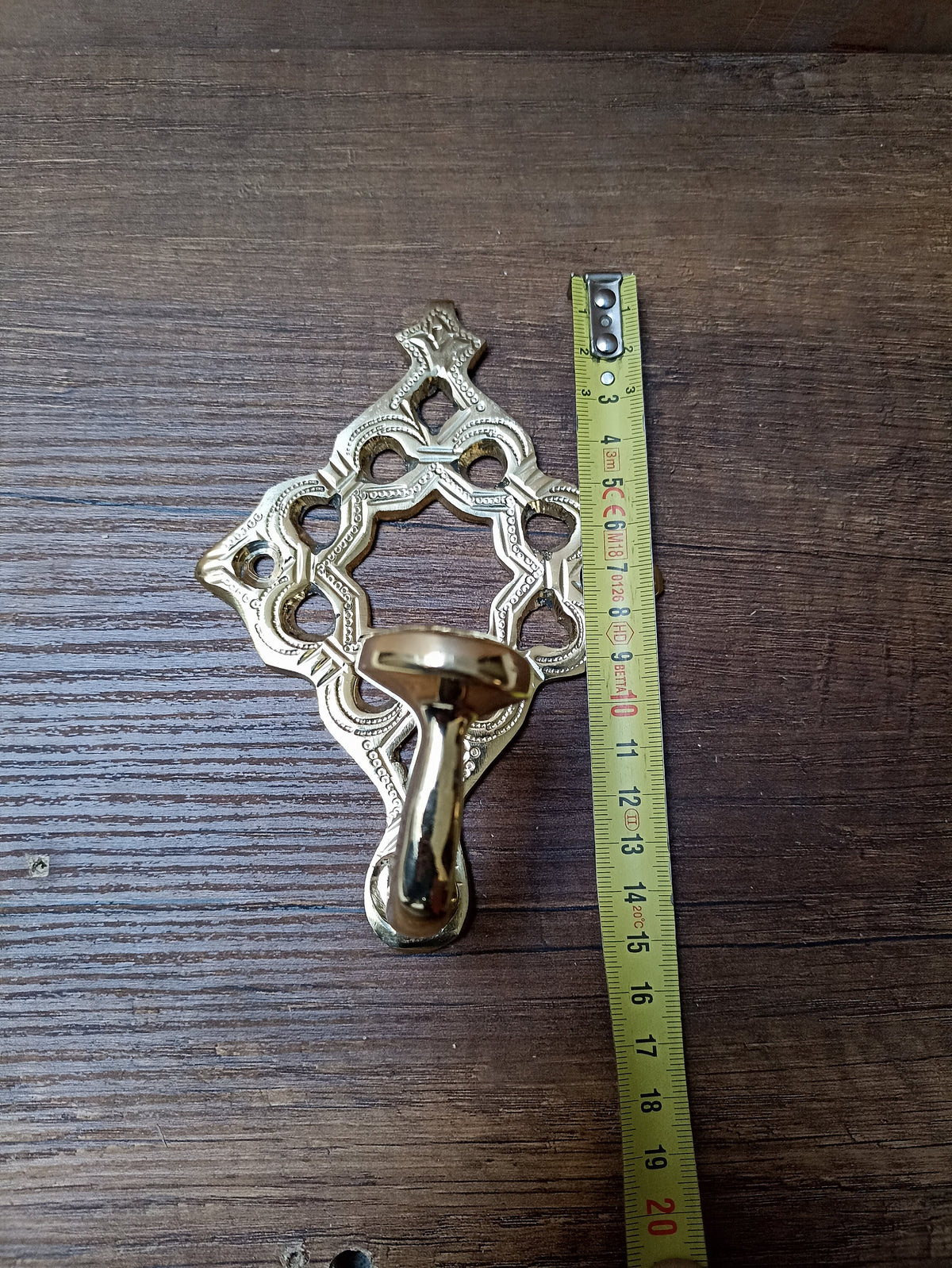 Exquisite Moroccan Brass Wall Hook: Handmade Ornate Key Hook