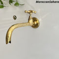 Vintage Brass Wall Faucet: Moroccan Bronze Garden Tap