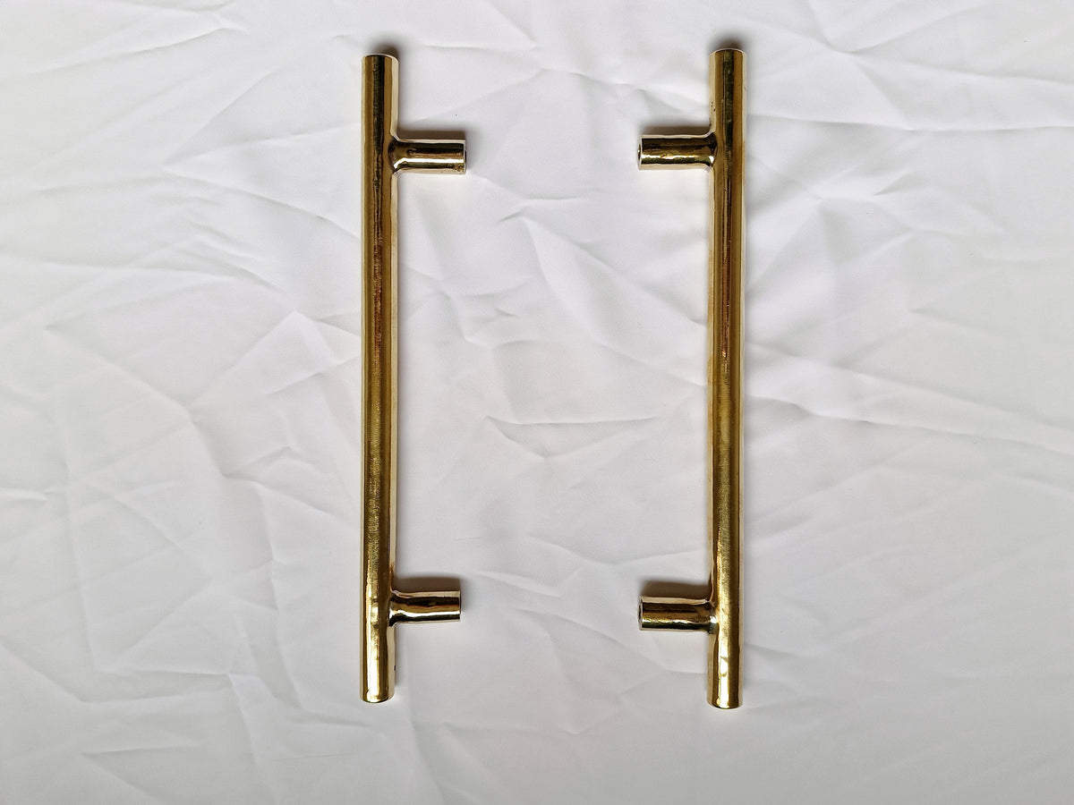 Solid Brass Knurled Cabinet Pulls: Unlacquered Antique Handles