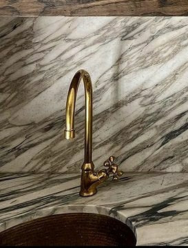 Unlacquered Brass Water Faucet: Deck Mount Single Hole Dispenser