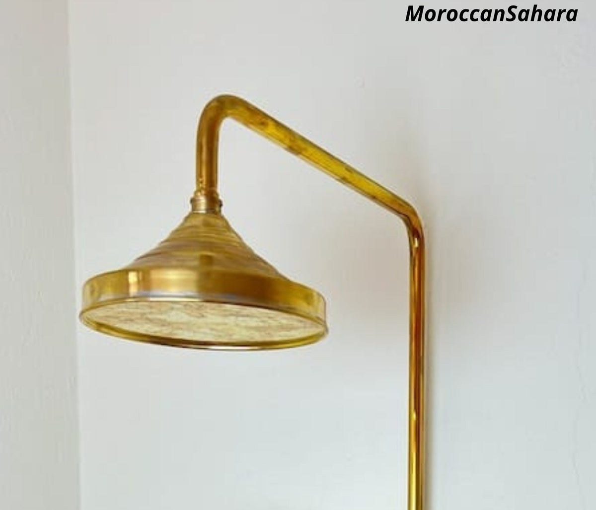 Unlacquered Solid Brass Rain Shower Head, Moroccan Handcrafted Vintage Showerhead, Works Outdoor