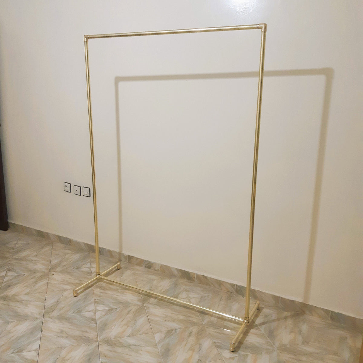 Handmade Brass Rolling Clothes Rack
