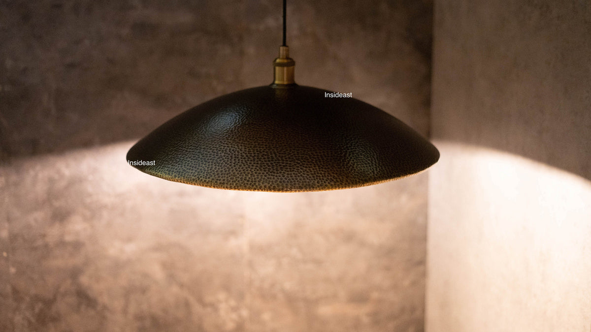 Hammered Pendant Light, Hanging Light Fixture, Brass Ceiling Light