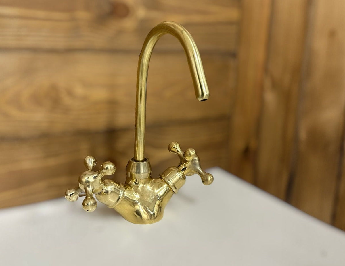 Unlacquered Solid Brass Bathroom Faucet