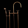 Elegant Floor Mounted Freestanding Tub Filler with Hand Shower