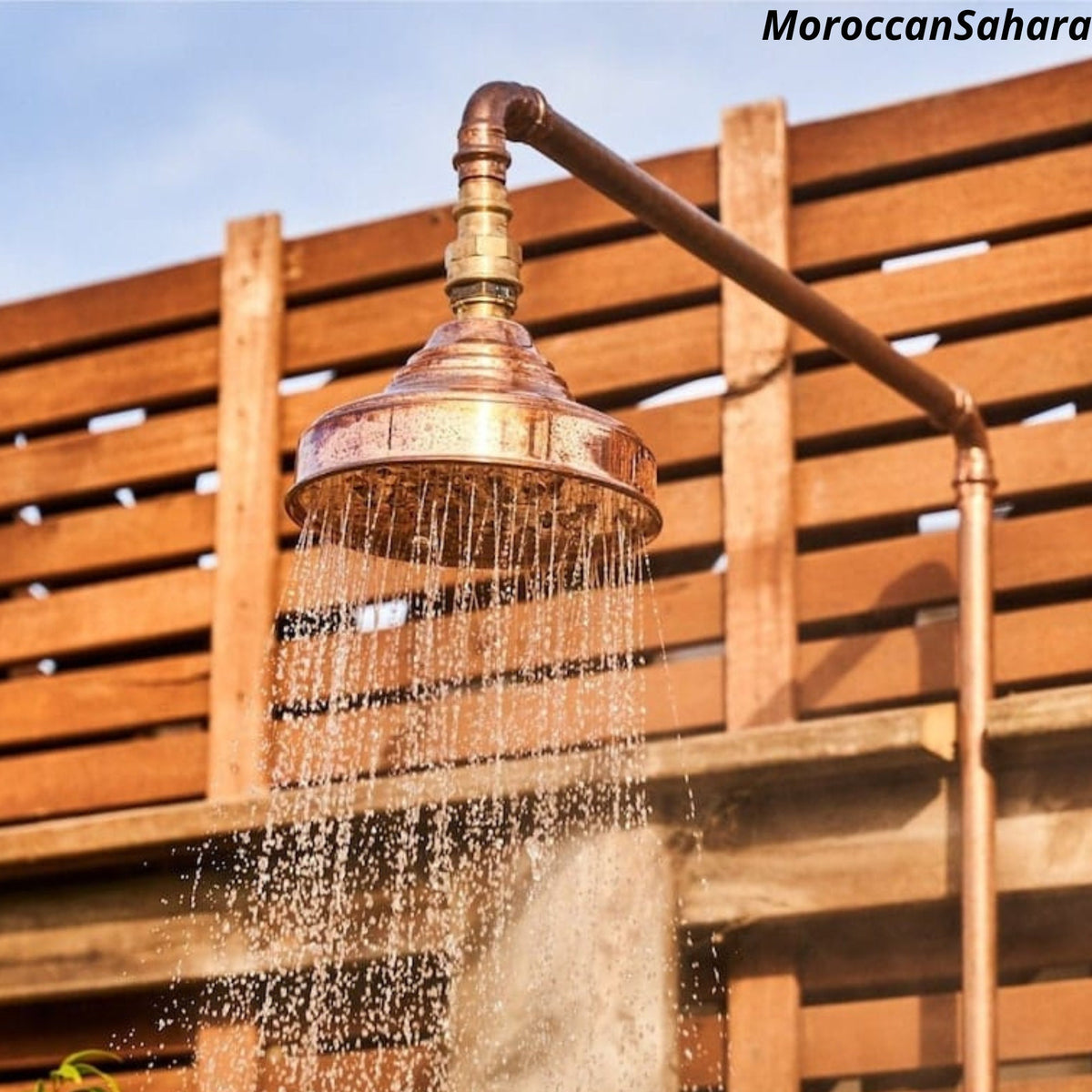 Unlacquered solid copper shower head, shower head, copper shower head, outdoor shower head, outdoor copper shower head, 