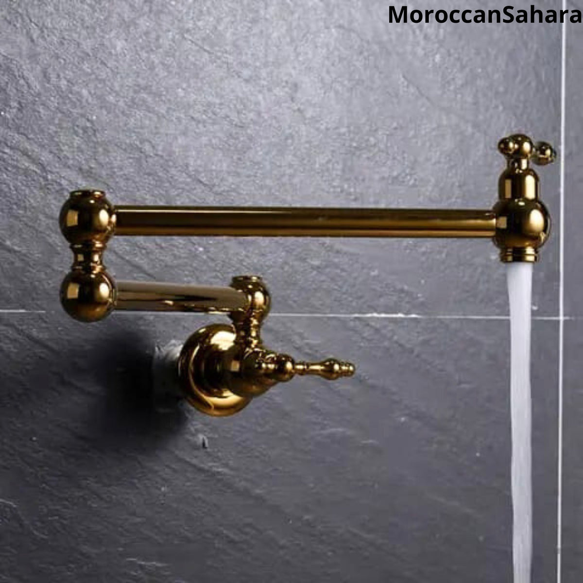 Unlacquered Brass Pot Filler: Antique Style Kitchen Faucet