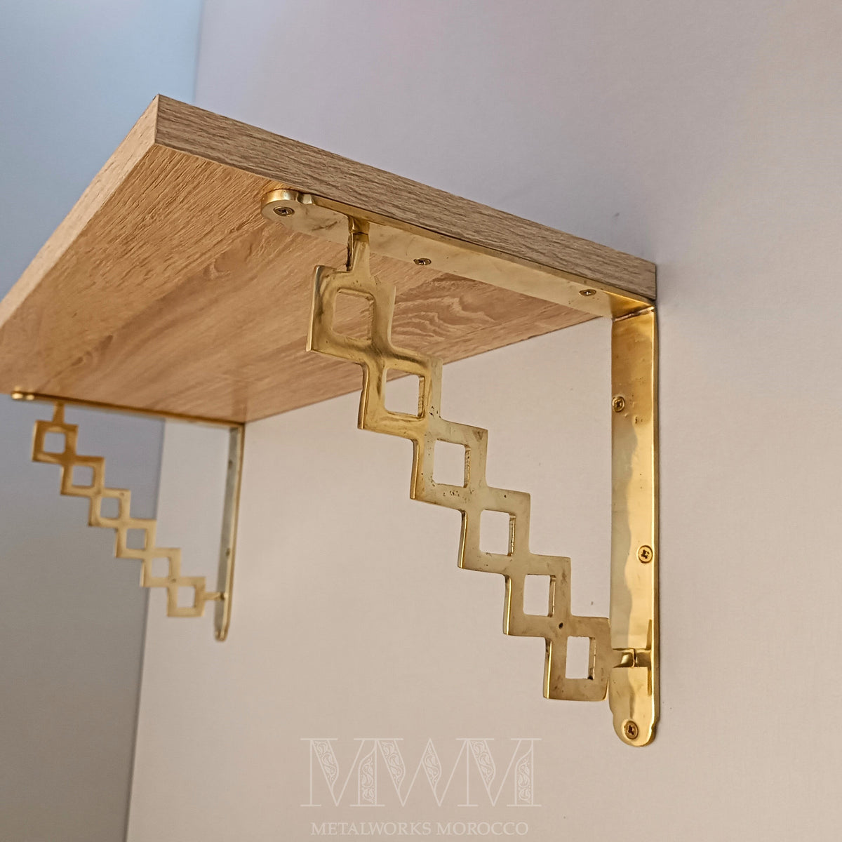 Set of 2 Handmade Brass Shelf Brackets - Shelf Holders