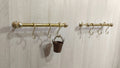Handmade Unlacquered Brass Pot Rack: Vintage Kitchen Organizer