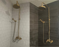 Solid Brass Shower Faucet Set With Shower Head And Handheld Shower - Handmade