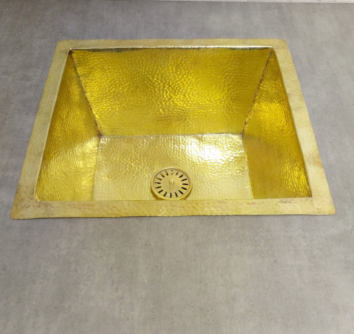 Handmade Moroccan Brass Sink: Unlacquered Gold, Kitchen or Bar