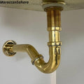 Unlacquered Brass S-Trap: Sink Bottle Trap with Pop-Up Drain