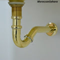 Solid Brass S-Trap: Unlacquered Sink Bottle Trap with Pop-Up Drain