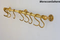 Unlacquered Brass Pot Rail: Wall Mounted Pan Rack with S Hooks