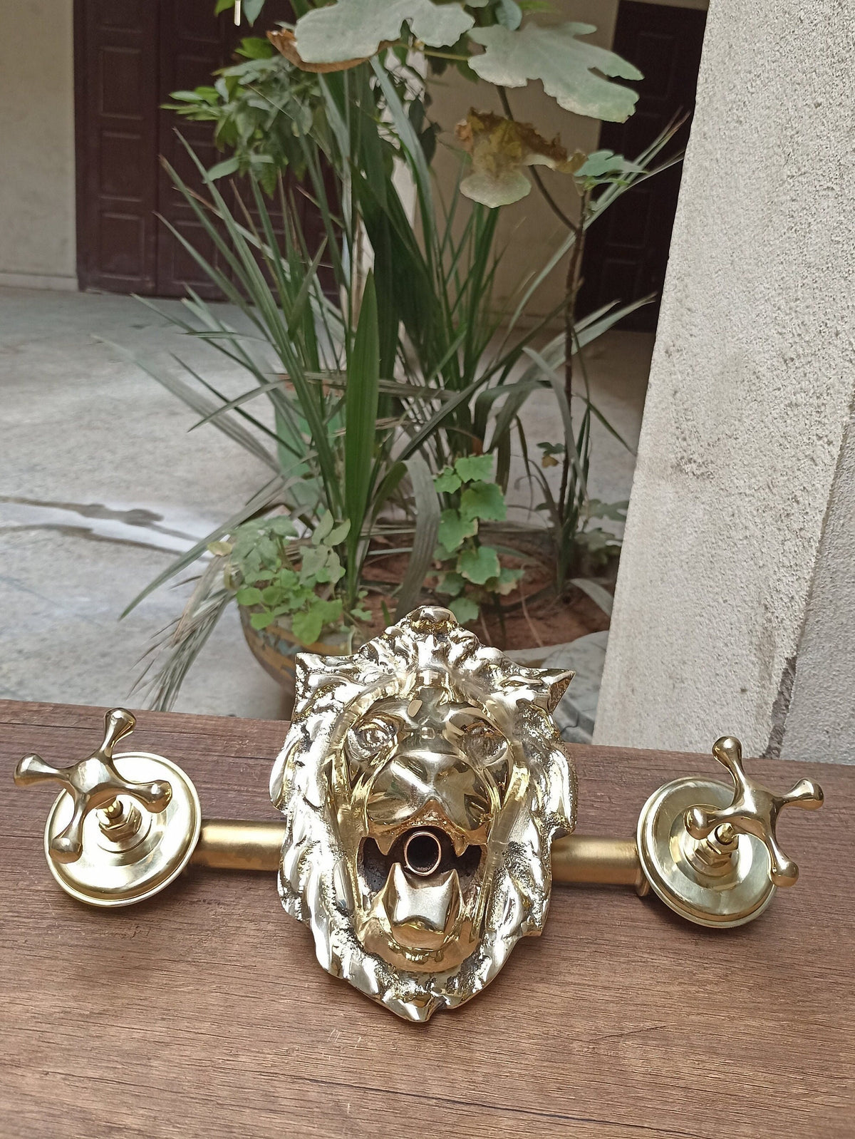 Regal Brass Lion Head Wall Mount Faucet
