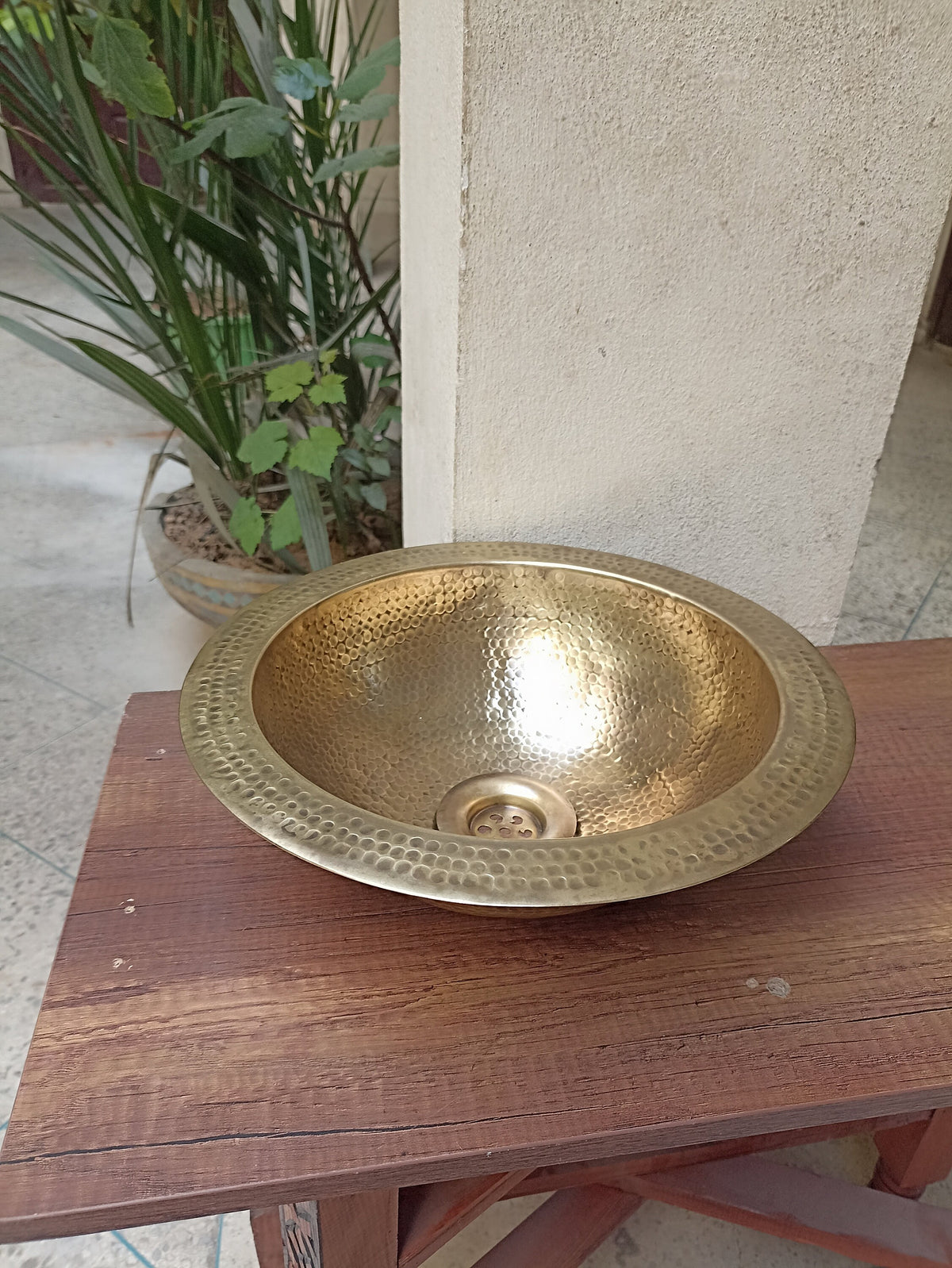 Artisanal Elegance: Handcrafted Brushed Brass Bathroom Sink - Custom Made - Vessel