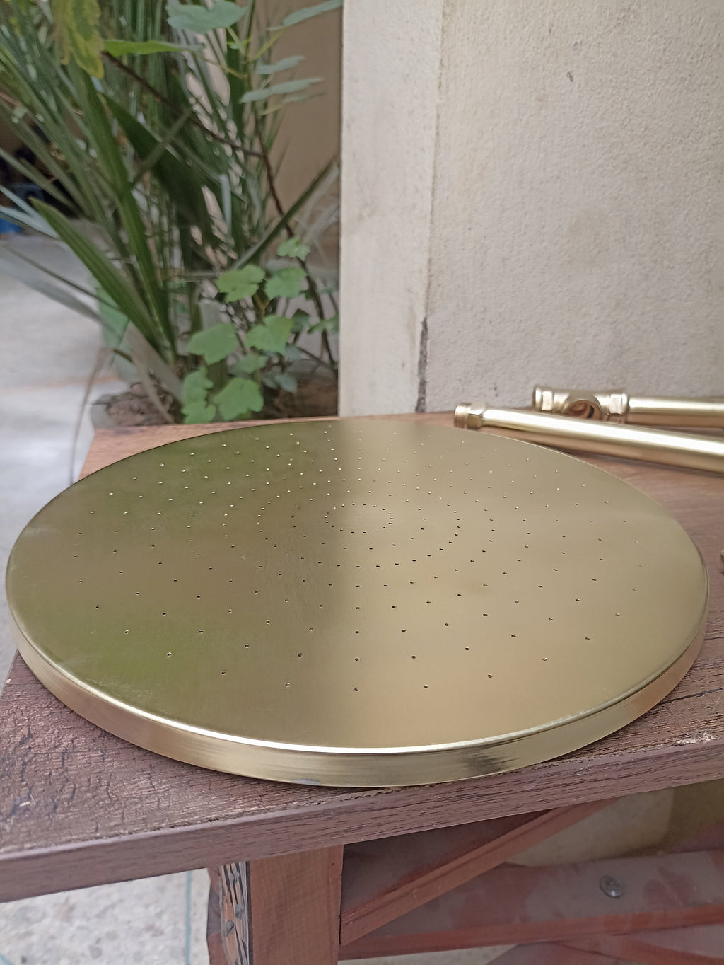 Brass Elegance: Unlacquered Shower System for Master Bath. Solid Brass Rain Shower for Luxurious Experience. Handcrafted