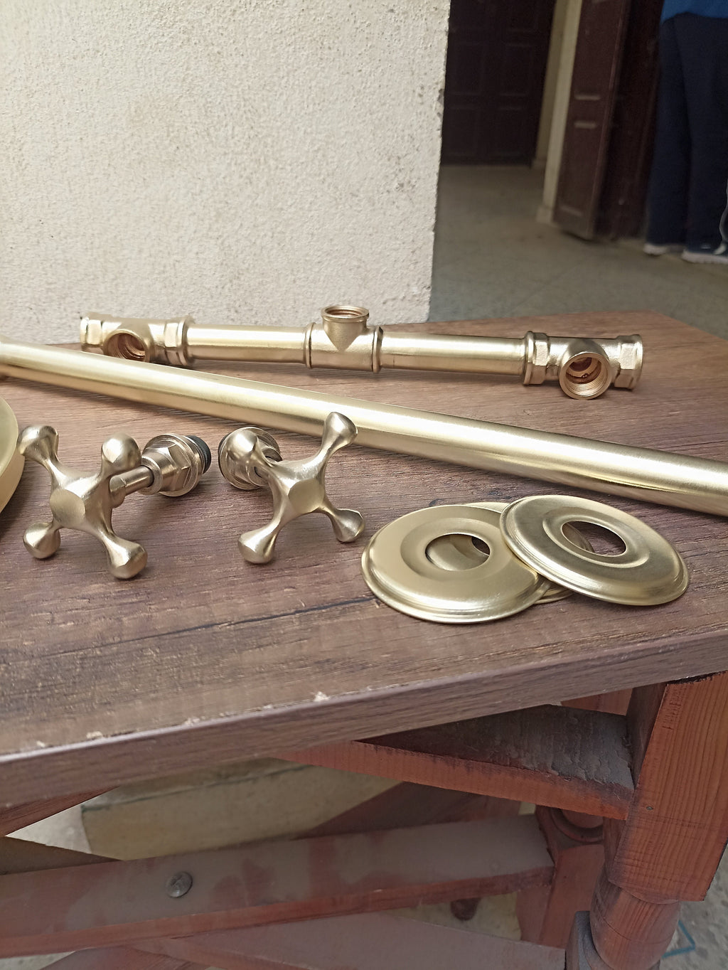 Brass Elegance: Unlacquered Shower System for Master Bath. Solid Brass Rain Shower for Luxurious Experience. Handcrafted