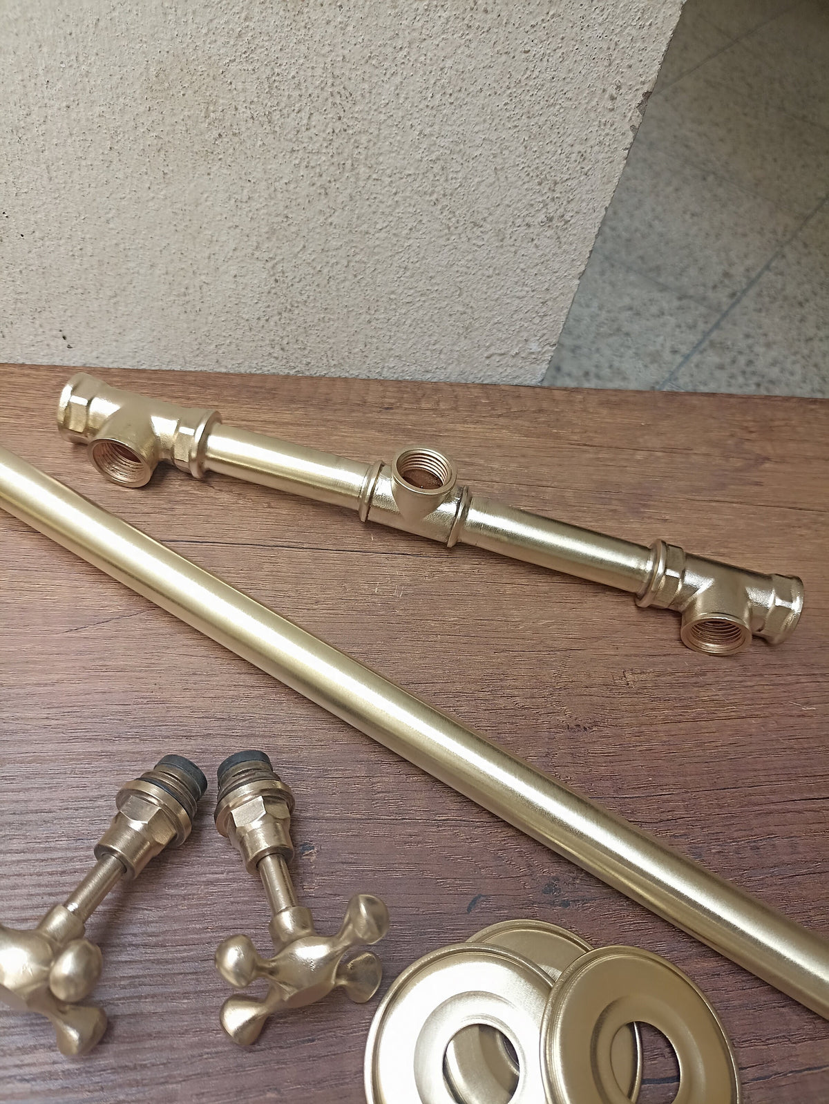 Brass Elegance: Unlacquered Shower System for Master Bath. Solid Brass Rain Shower for Luxurious Experience. Handcrafted
