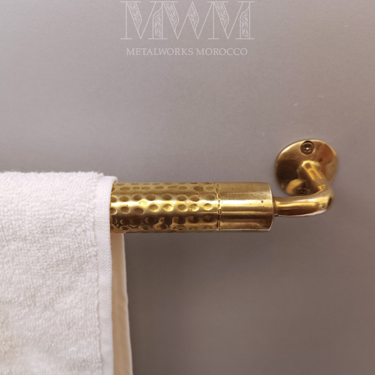 Hammered Brass Towel Bar – Unlacquered Brass Towel Rod