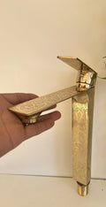 Handmade Moroccan Brass Vessel Sink Faucet: Single Handle