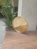 Handcrafted Uncoated Brass Round Rain Shower Head and Faucet Set