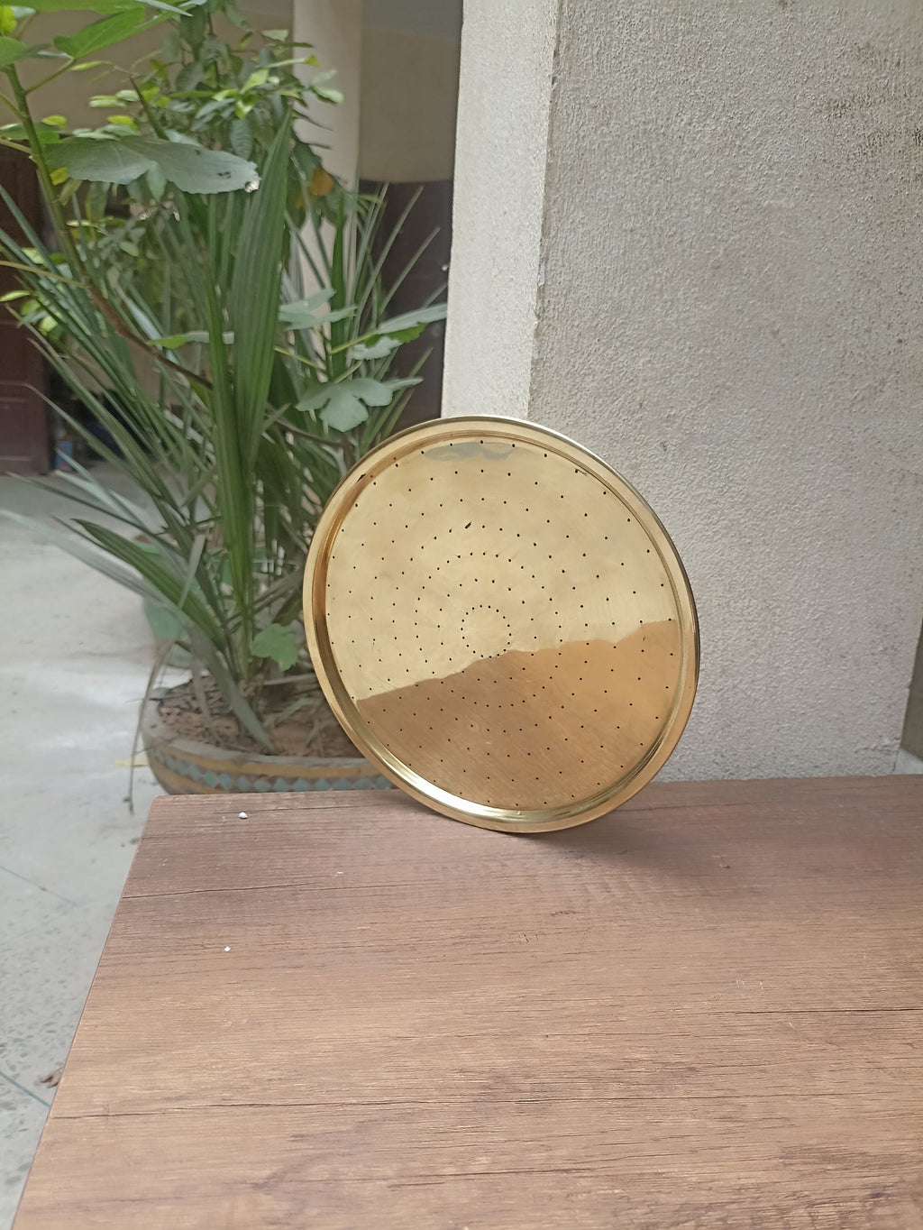 Handcrafted Uncoated Brass Round Rain Shower Head and Faucet Set - Elegant Bathroom Rainfall Experience with a Vintage Brass Touch