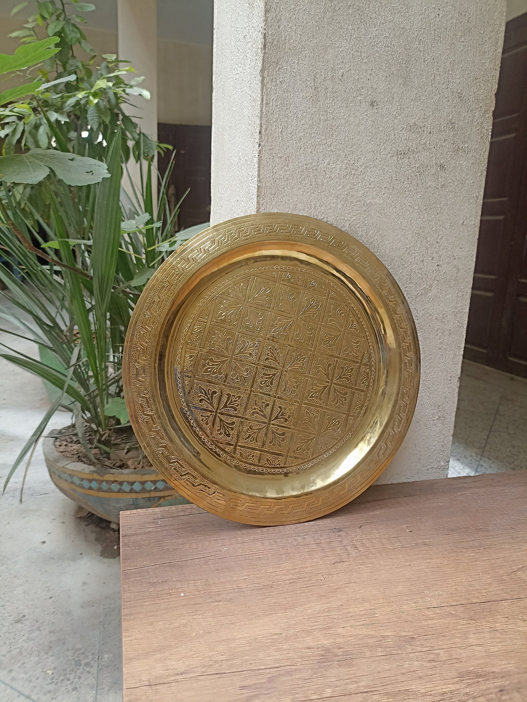 Authentic Moroccan Handcrafted Brass Tray