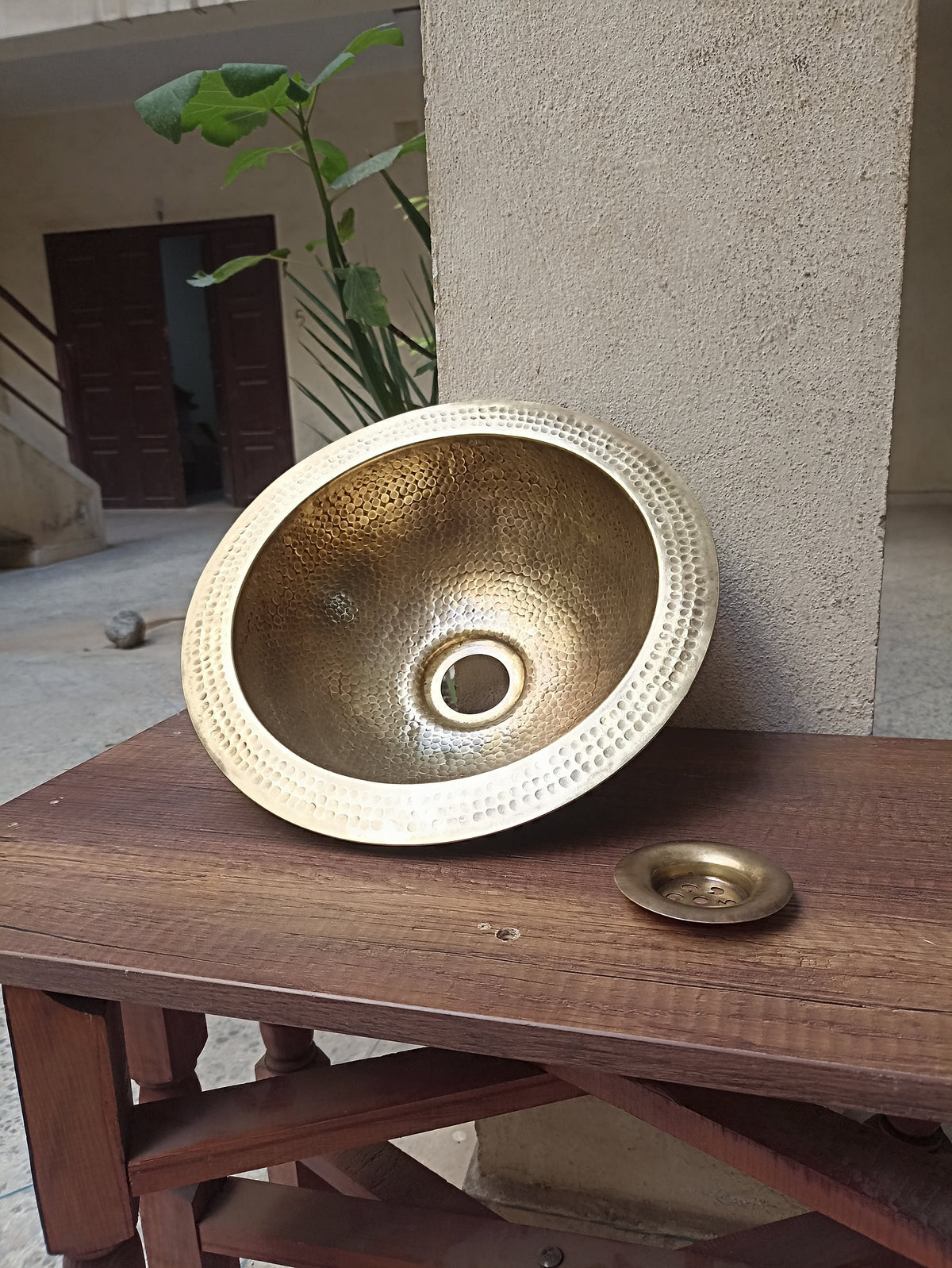 Artisanal Elegance: Handcrafted Brushed Brass Bathroom Sink - Custom Made - Vessel