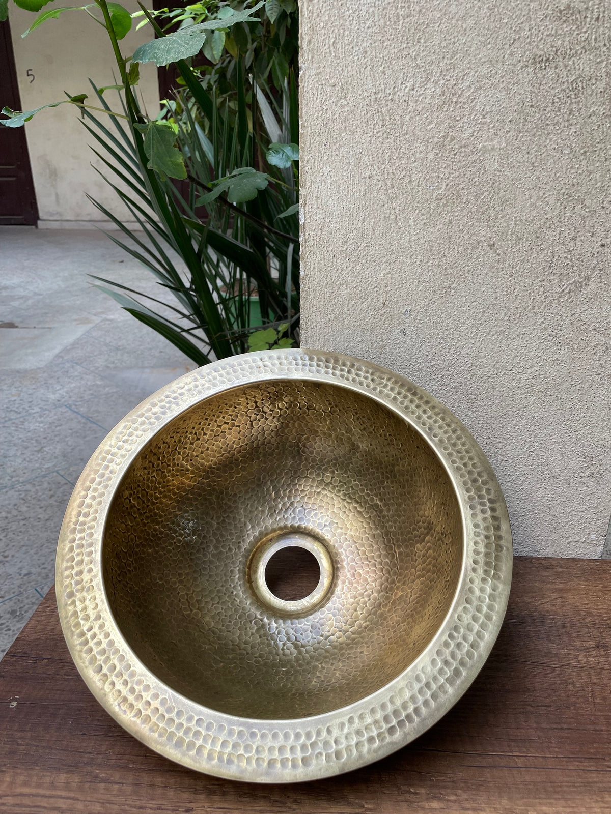 Artisanal Handmade Brass Vessel Sink - Round Bronze Finish - Hammered Mid Century Design - Custom Bathroom Sink