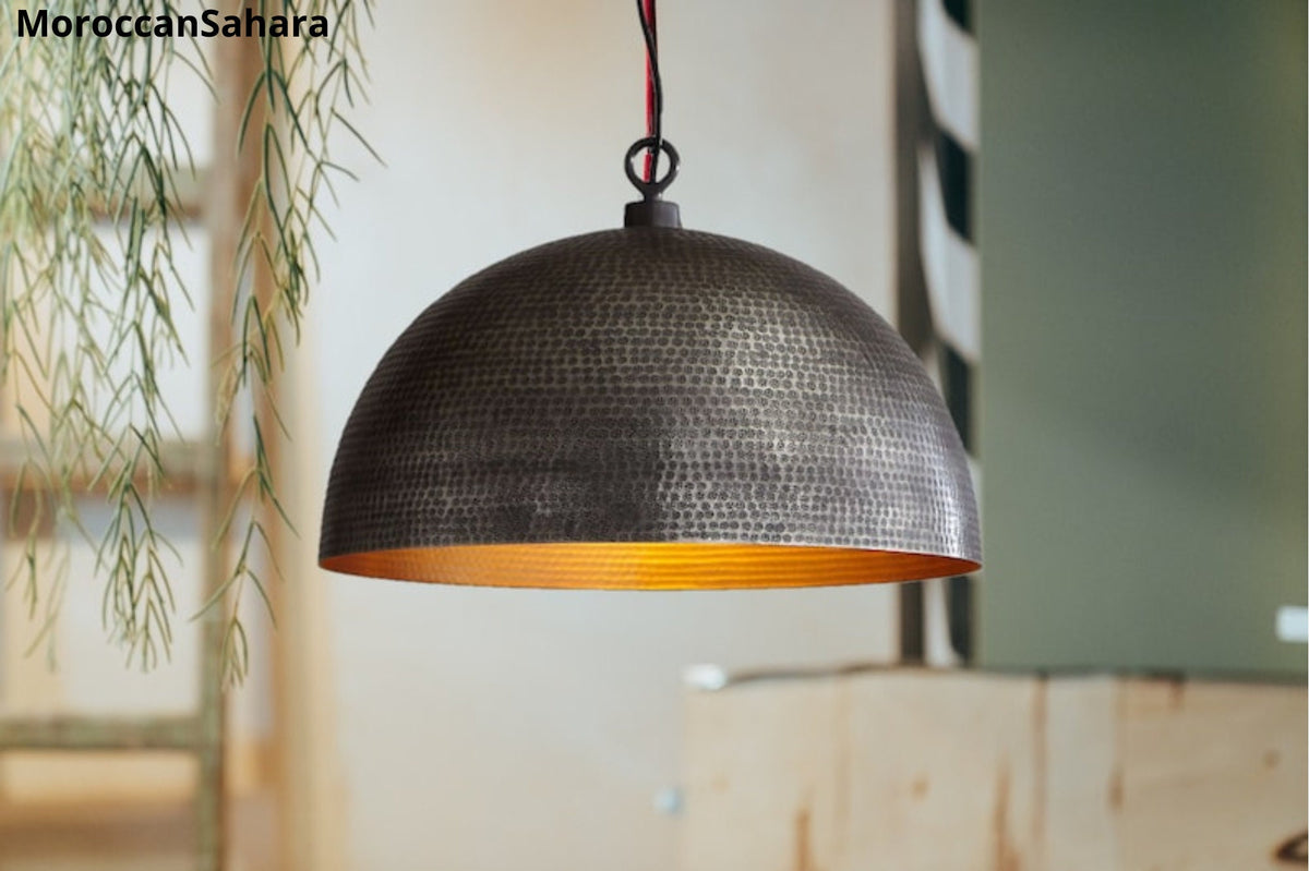Hammered Brass Dome Light Antique Brass Dome Pendant Oxide Brass Ceiling Light Hammered Brass Dome Pendant Moroccan Pend