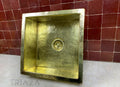 Unlacquered Brass Kitchen Sink, Hammered Undermount Farmhouse Sink