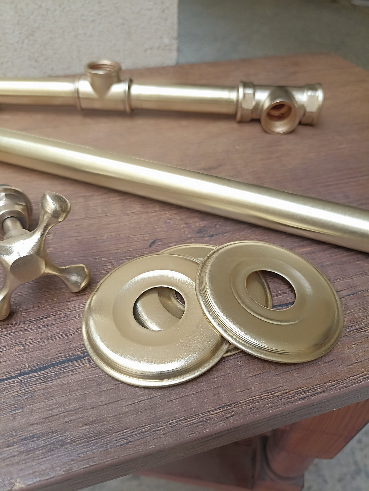 Brass Elegance: Unlacquered Shower System for Master Bath. Solid Brass Rain Shower for Luxurious Experience. Handcrafted