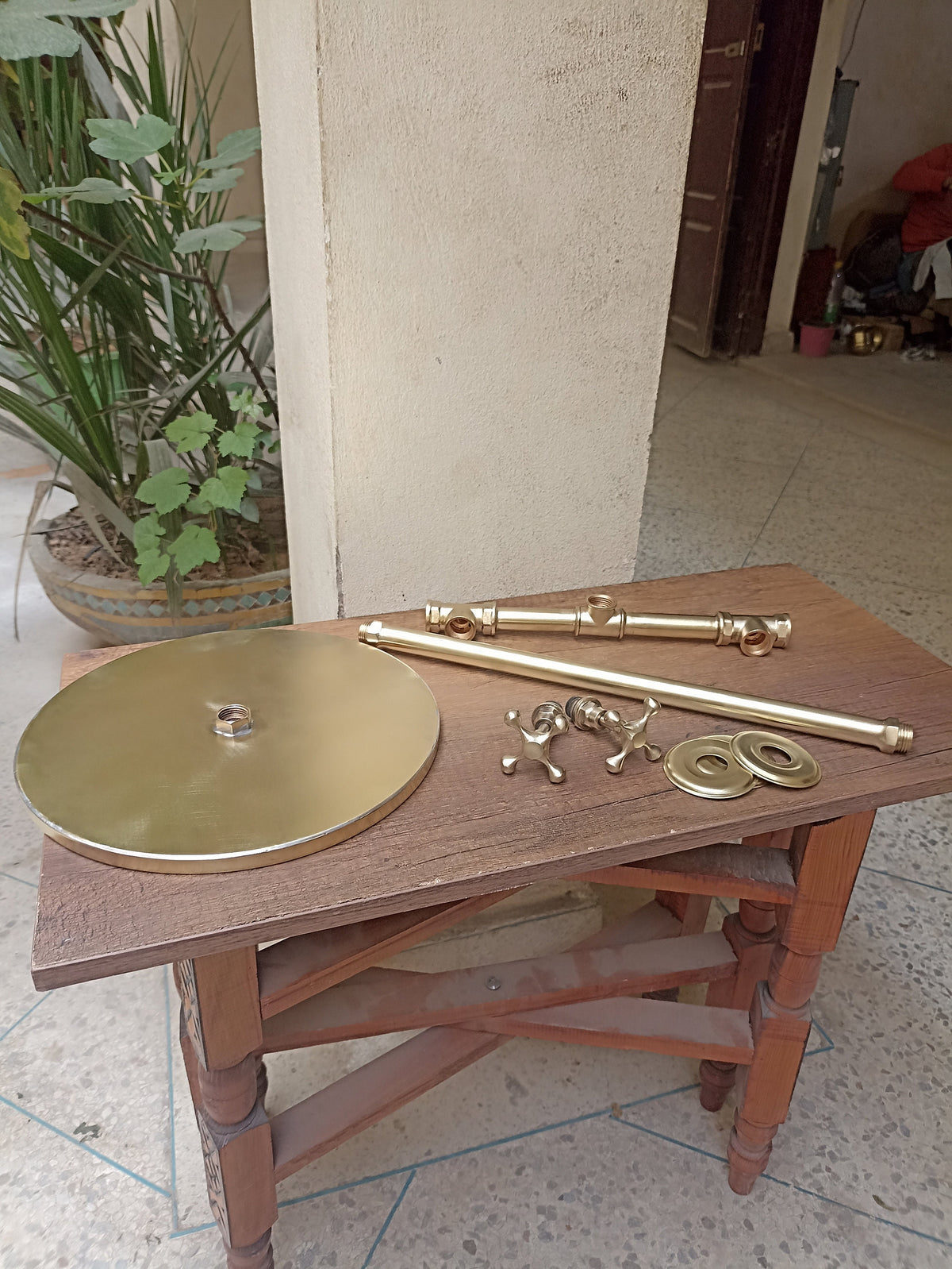 Brass Elegance: Unlacquered Shower System for Master Bath. Solid Brass Rain Shower for Luxurious Experience. Handcrafted