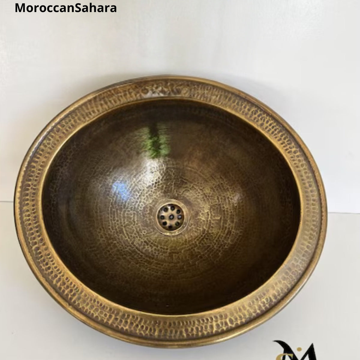 Handcrafted Unlacquered Bronze Hammered Sink: Oval Drop In