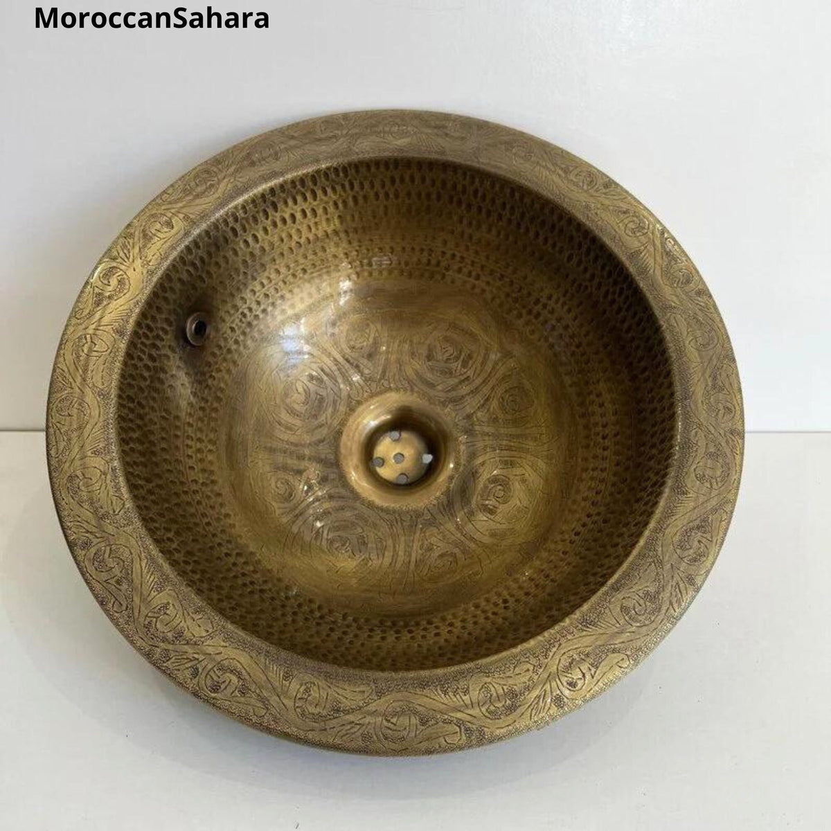 Hand Hammered Bronze Bathroom Sink: Moroccan Drop In Design