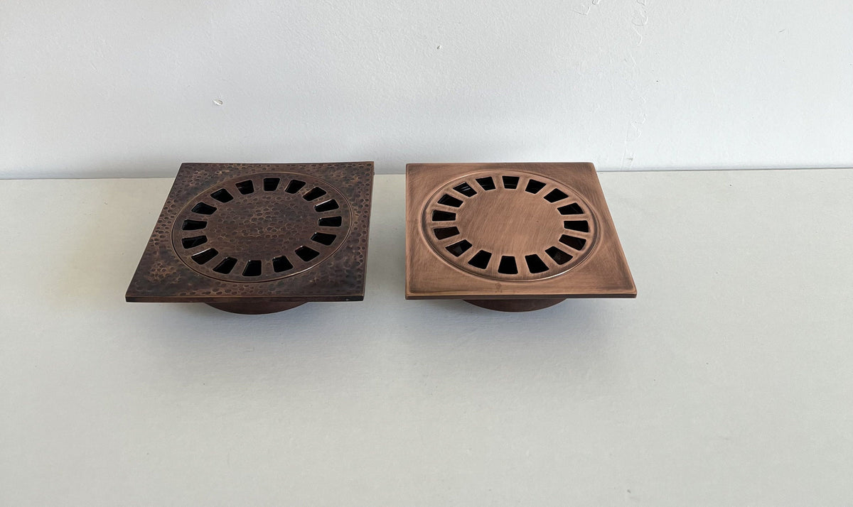 Copper Floor Drain, Engraved Square Shower Drain