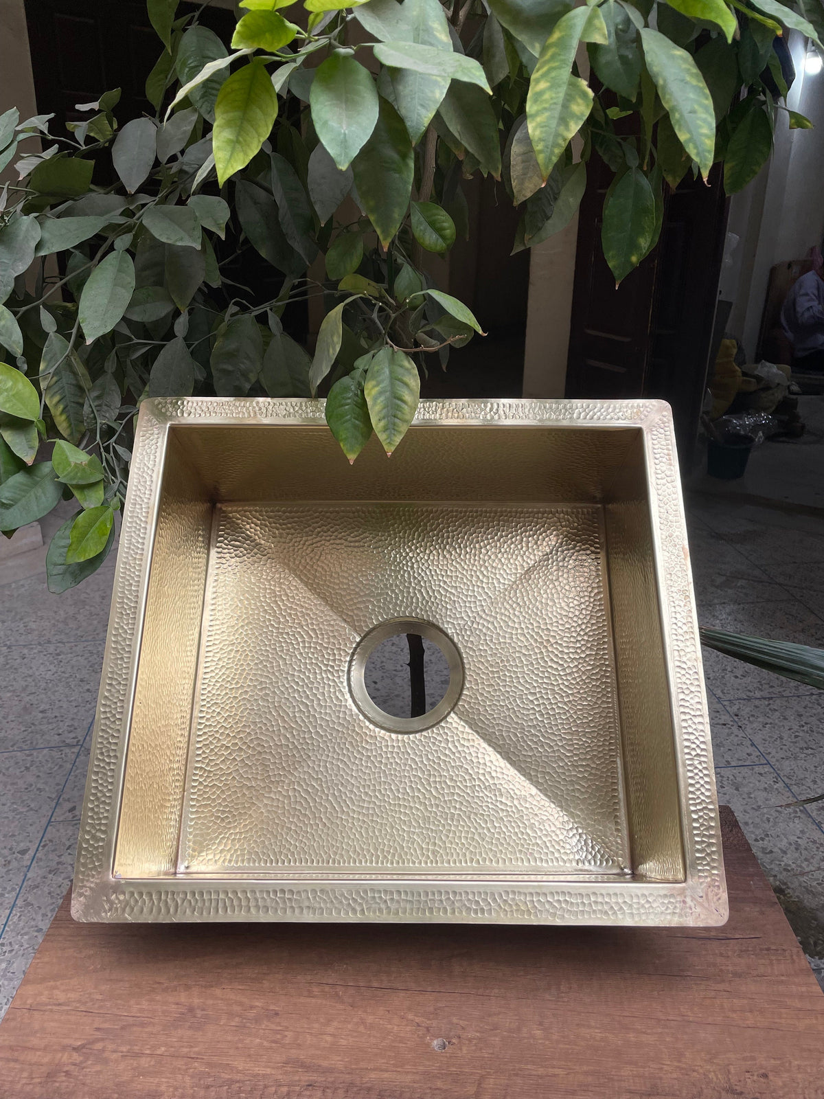 Solid Unlacquered Brass Undermount Hammered Sink