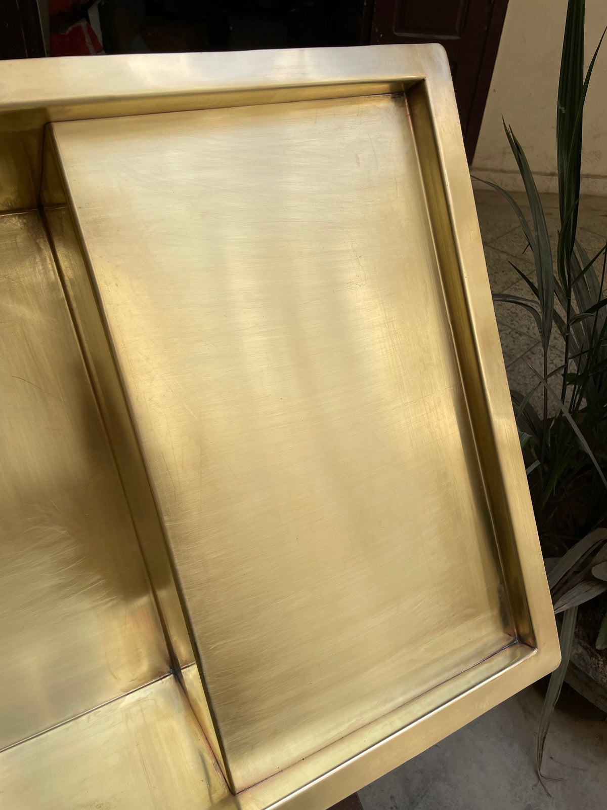 Custom Brass Kitchen Sink with Drainboard - Handcrafted to Perfection