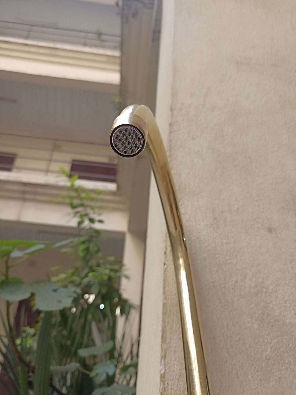 Brass bridge kitchen faucet