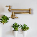 Unlacquered Brass Pot Filler: Antique Style Kitchen Faucet