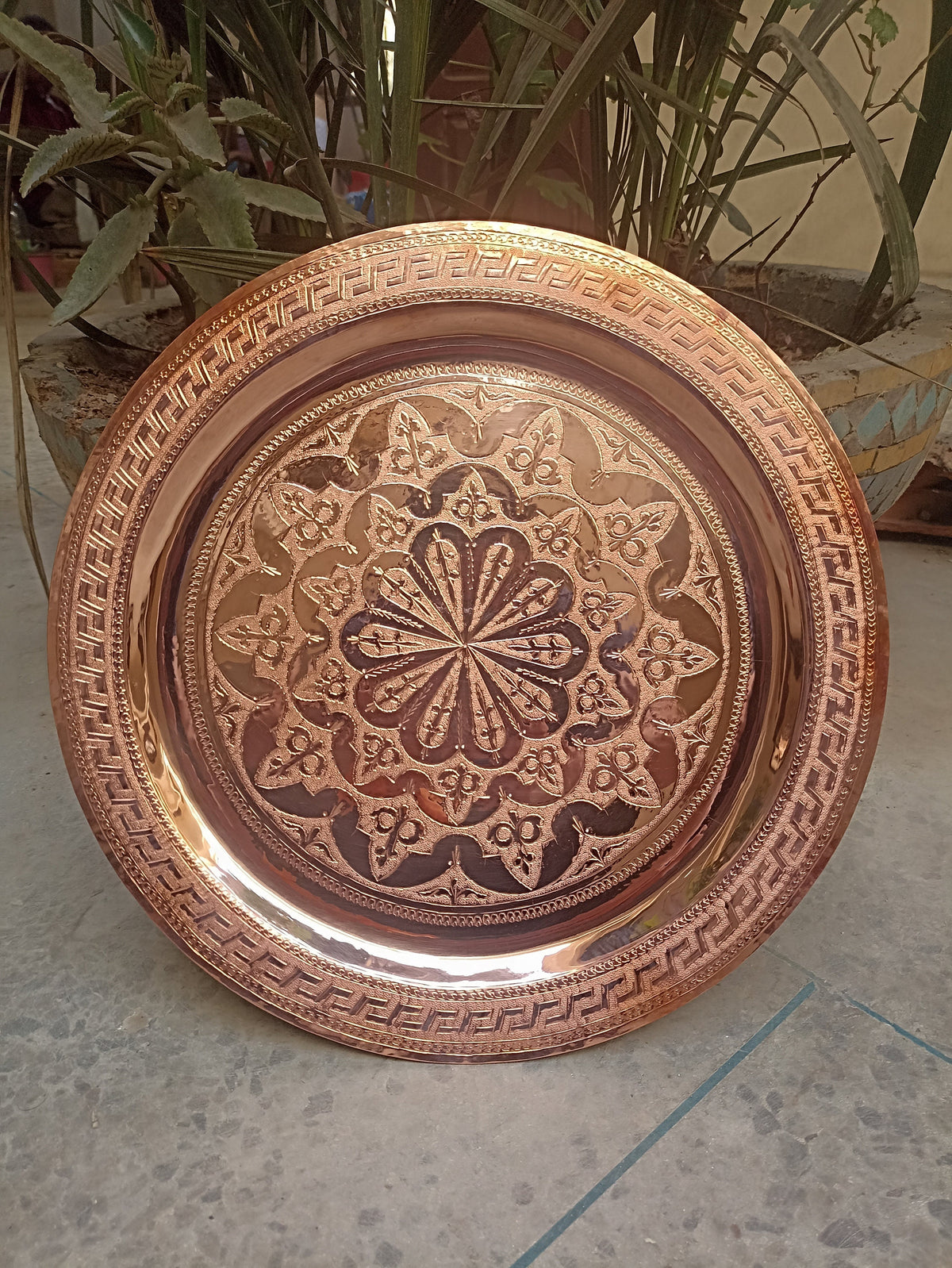 Unique Handcrafted Copper Tray